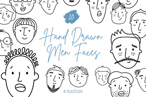 Hand Drawn Men Faces, a Person Illustration by Palau