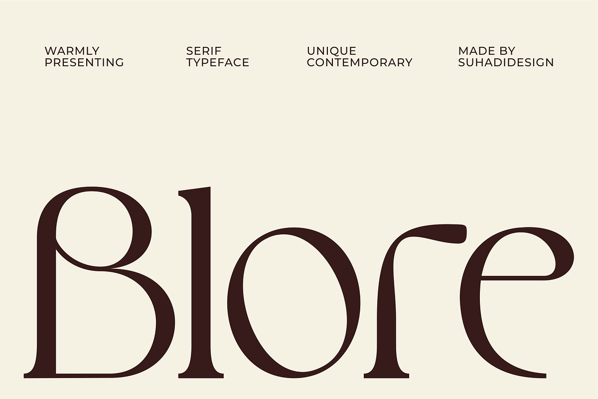 Blore - Elegant Serif Font, a Serif Font by suhadidesign (Photo 1 of 12)