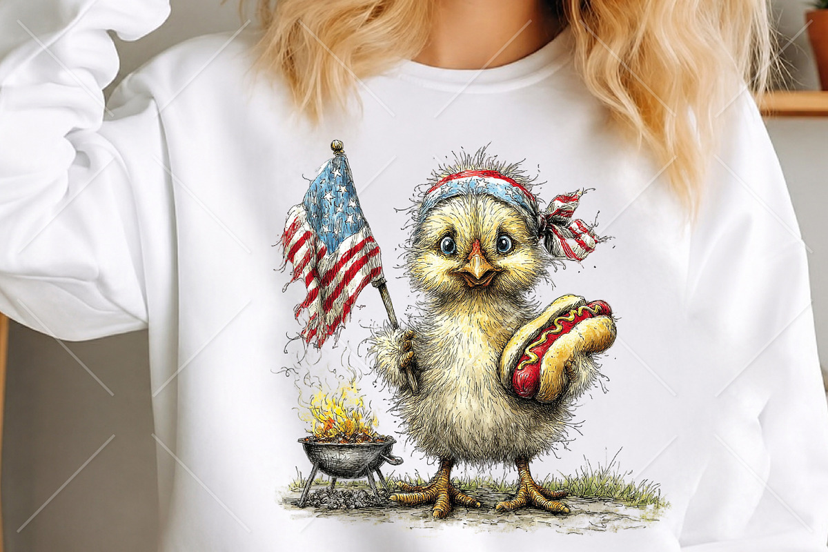 Whimsical 4th of July Chicken PNG, a Seasonal Illustration by Canvas Craft (Photo 5 of 10)