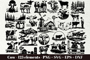 Cow SVG Bundle. Farm scene, an Animal Illustration by DENIDigitalArtSudio (Thumbnail 1 of 8)