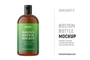 Amber boston bottle mockup, a Packaging Mockup by Smarty Mockups