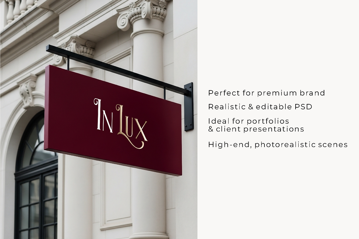 Red Neoclassical Sign Mockup, an Advertising Mockup by aana_flavs (Photo 2 of 2)