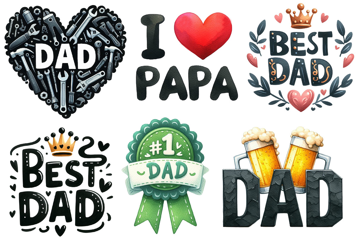 Father's Day PNG  Sublimation Bundle, an Illustration by Designworld (Photo 6 of 7)