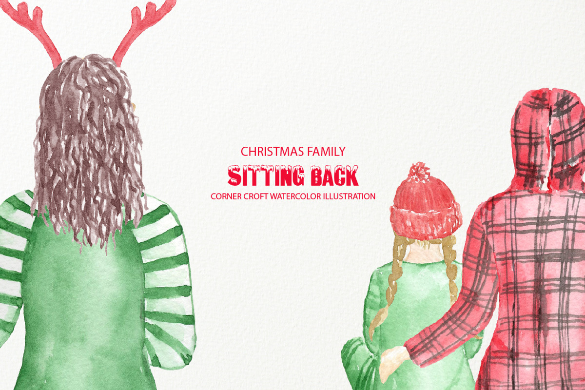 Christmas Family Sitting Back, a Person Illustration by Corner Croft (Photo 8 of 9)