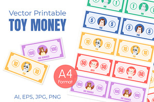 Toy Money Printable, a Stationery Template by EeKayStore