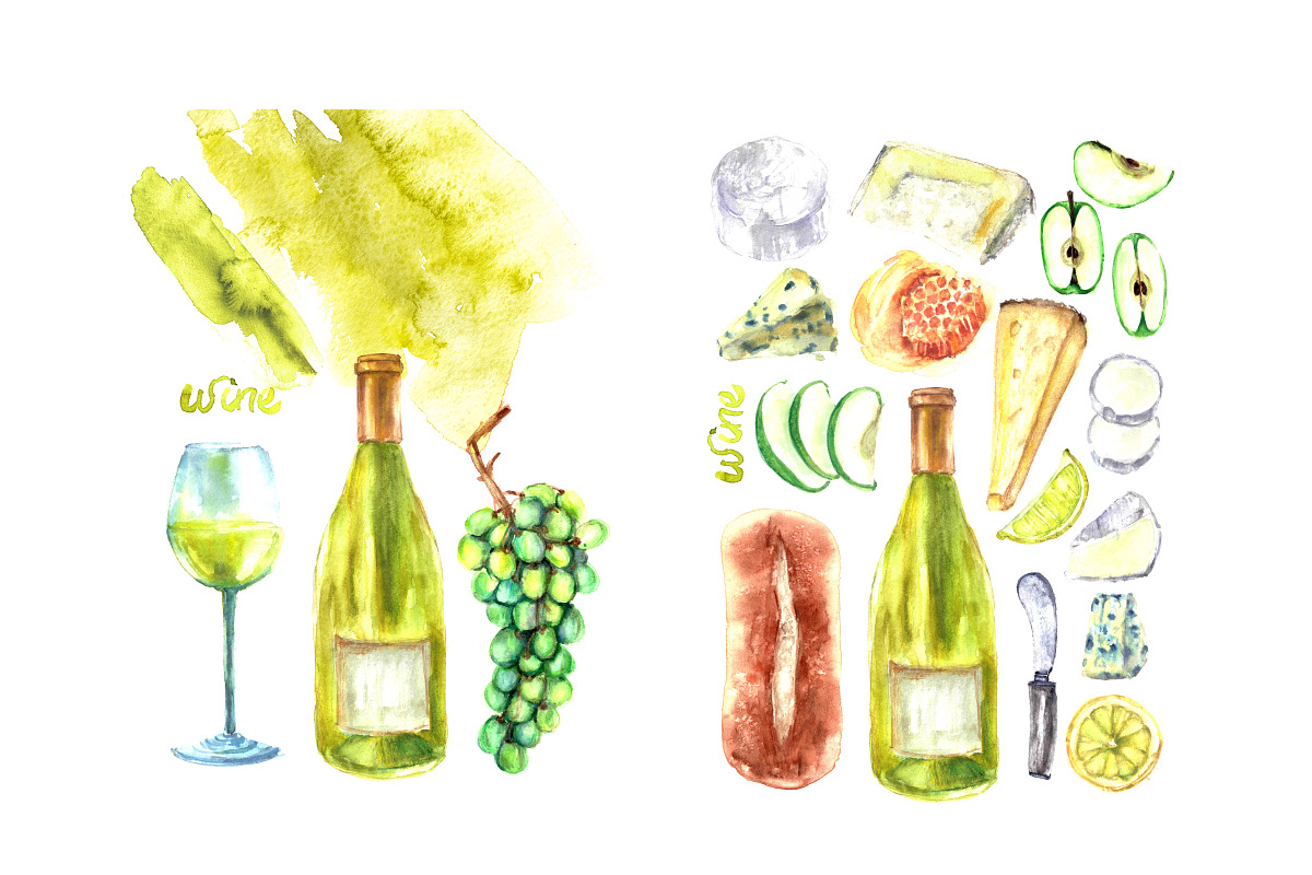 White wine, a Food Illustration by katya.bogina (Photo 3 of 5)