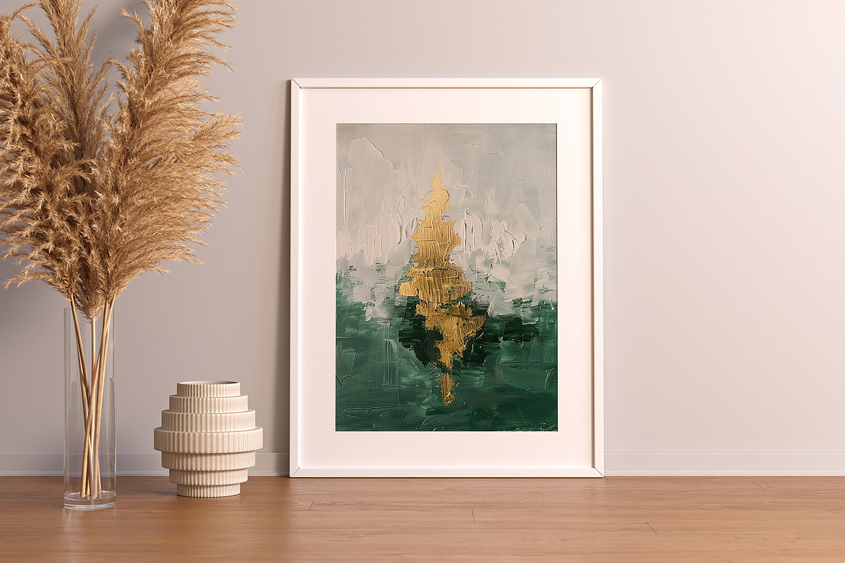 Emerald Gold Abstract Backgrounds, a Background Graphic by Elena Dorosh (Photo 6 of 8)