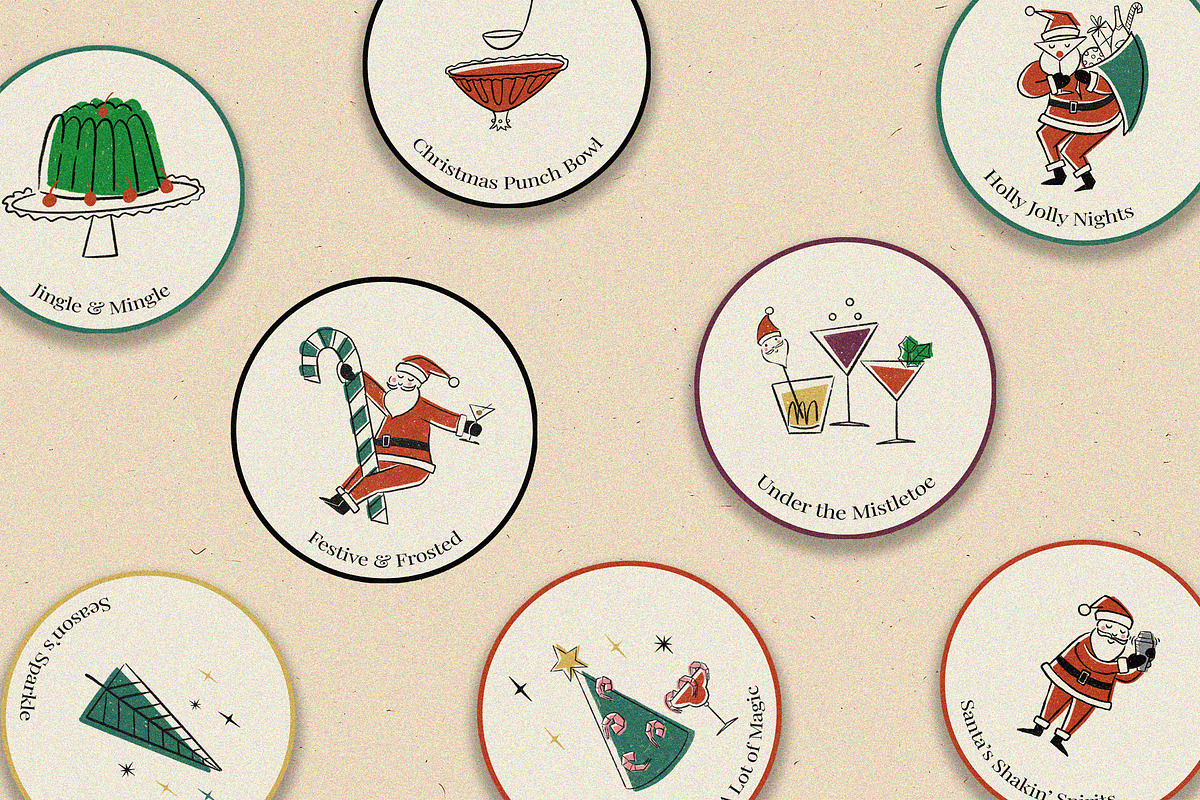 Santa Cocktails Clipart, an Object Illustration by Teresa Art Store (Photo 4 of 7)