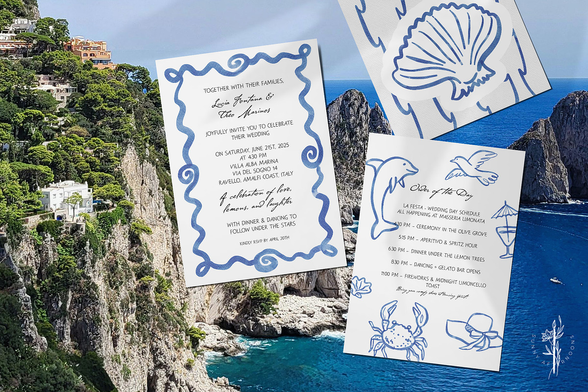 Salwater Coast Blue Icons & Frames, an Illustration by SunnyAfternoons (Photo 6 of 10)