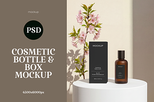 Cosmetic Bottle & Box Mockup, a Packaging Mockup by PopotLane