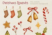 Christmas Geese - Clipart&Patterns, a Seasonal Illustration by Yevsikova_illustrations (Thumbnail 3 of 11)