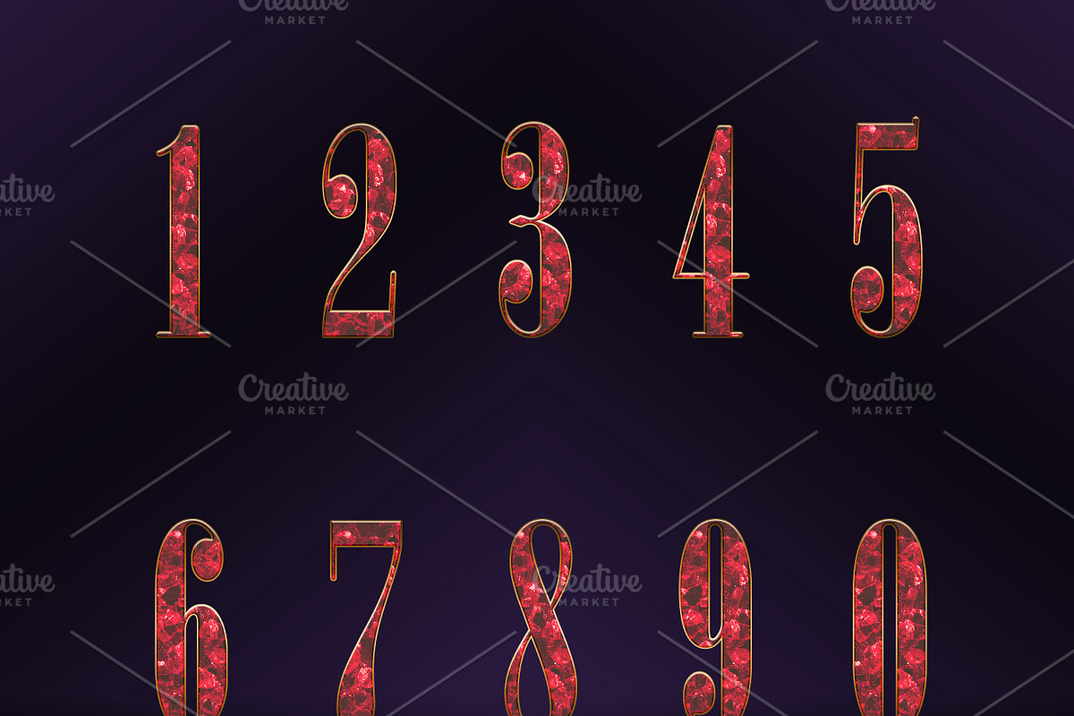 Red Diamond Alphabet: PNG Clipart, an Object Graphic by Watercolor_Vector Graphic (Photo 6 of 17)
