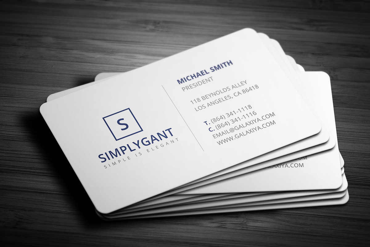 Simple Minimal Business Cards, a Business Card Template by Galaxiya (Photo 5 of 16)