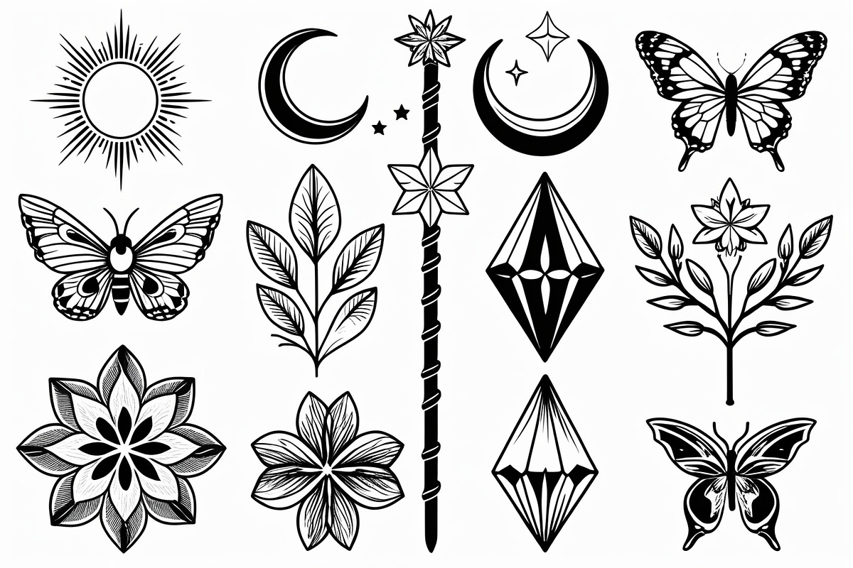 Mystic Boho Crystal & Nature Icons, an Illustration by Designer_Momina (Photo 7 of 7)