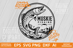 Muskie Fishing SVG
