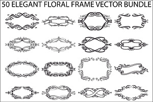 Elegant Floral Frame Vector Bundle, an Illustration by Gfx_Store