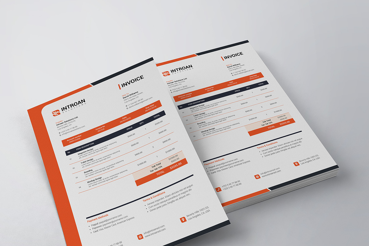Modern Invoice Template, a Templates & Theme by Glassymart