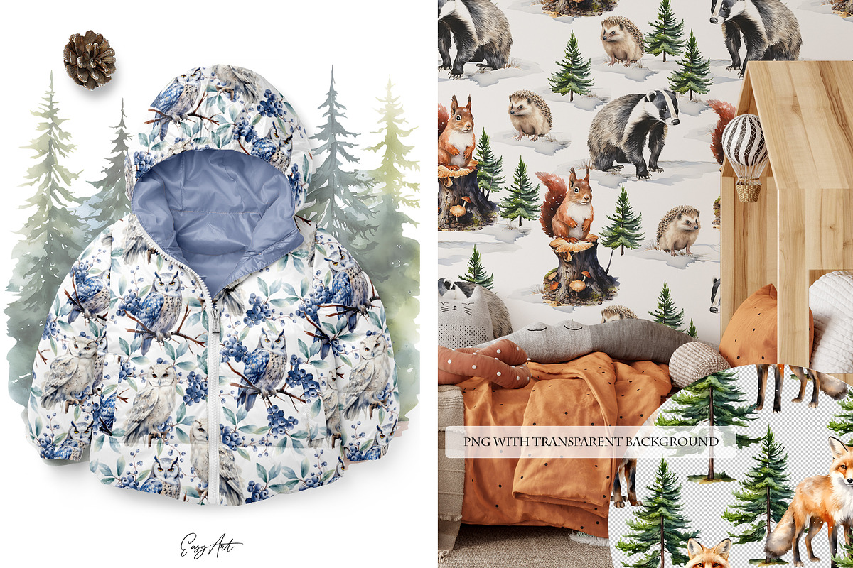 Winterfall watercolor collection, an Object Graphic by EasyArt (Photo 8 of 10)