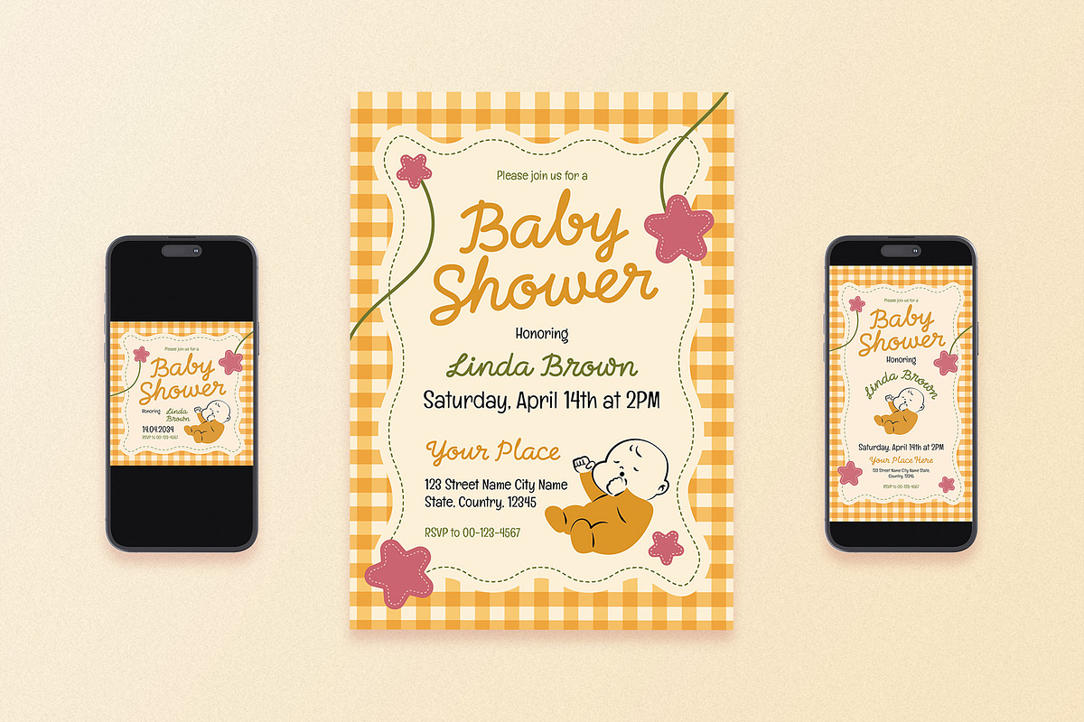 Baby Shower Flyer Set, a Flyer Template by Aiyari Graphic (Photo 1 of 3)