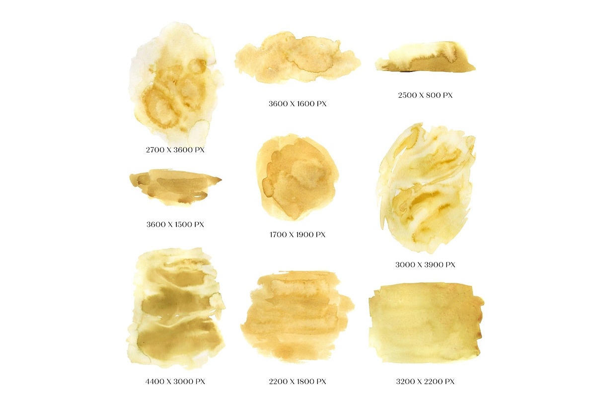 Gold Yellow Watercolors, a Decorative Illustration by AnnelyBlooms (Photo 8 of 8)