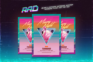 Miami Night 80's Synthwave Flyer