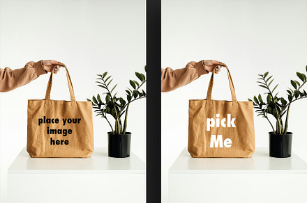 tot bag mockup design template