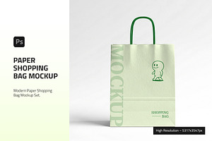 Paper Shopping Bag Mockup, a Packaging Mockup by PixelWink