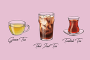 Tea Drinks set. Vector illustrations, a Food Illustration by Svitlo illustrations (Thumbnail 6 of 6)