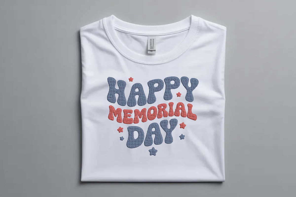 Happy Memorial Day Retro Embroidery, an Illustration by Purpose Ekbal (Photo 3 of 3)