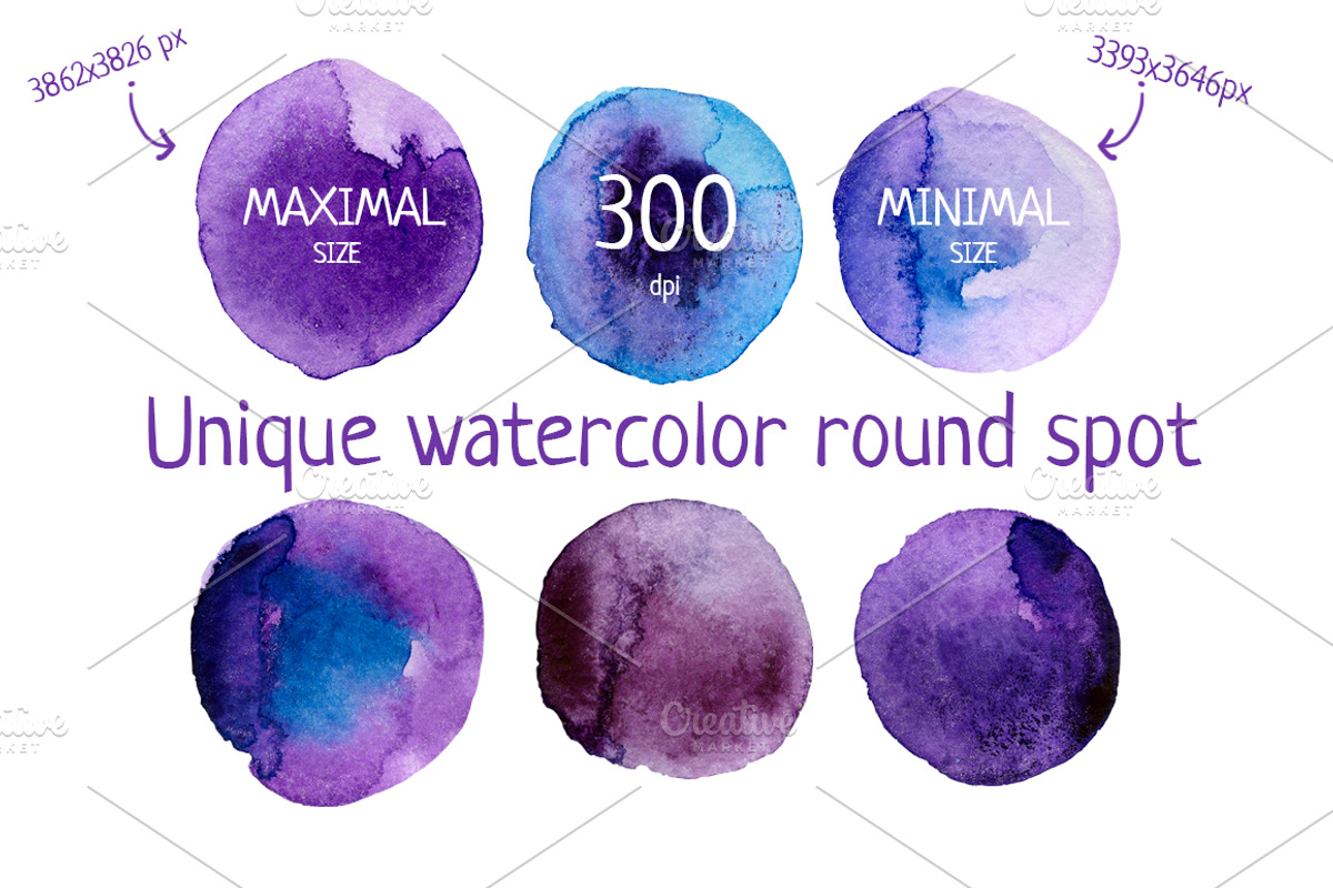 Watercolor round elements set., an Illustration by Vasilevska (Photo 2 of 5)