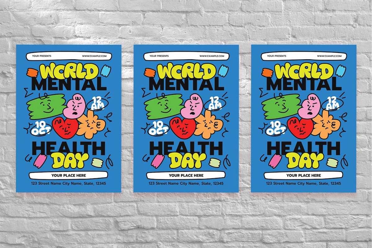 World Mental Health Day Flyer Set, a Flyer Template by Aiyari Graphic (Photo 3 of 3)