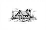 Vintage Farmhouse Sketch Bundle, an Illustration by hafijul (Thumbnail 2 of 7)