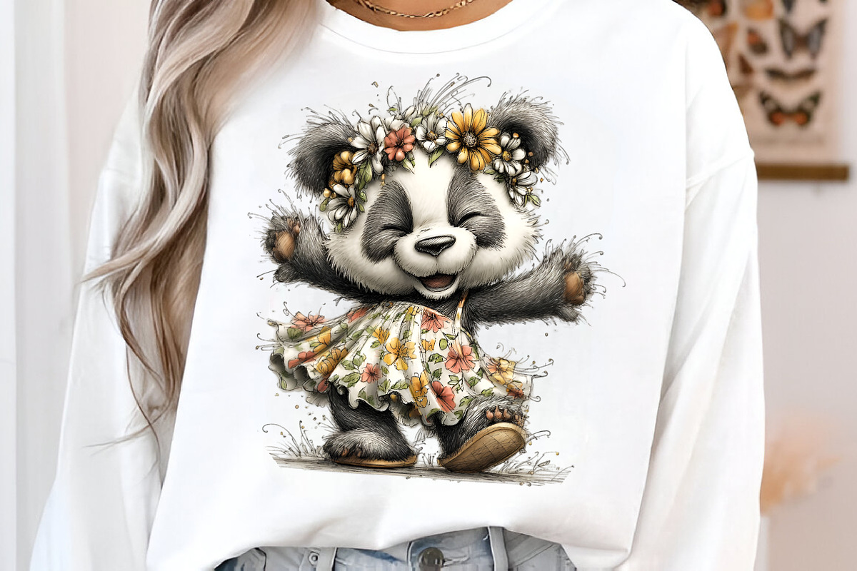 Whimsical summer panda clipart, an Illustration by SinaCreation (Photo 4 of 7)