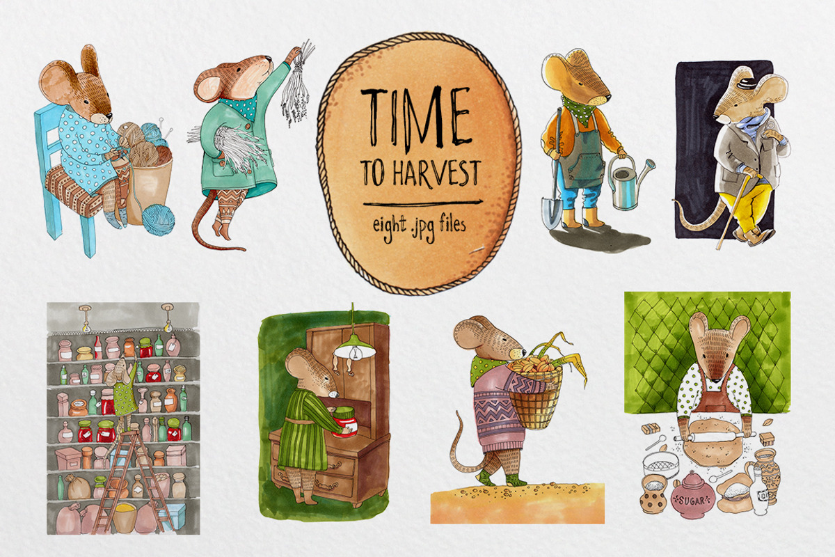 Mouse time. 15 mice for cards, an Animal Illustration by katyabuslaeva (Photo 4 of 5)