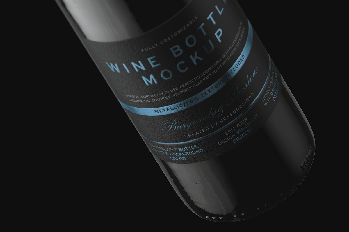 Wine Bottle Mockup, an Advertising Mockup by HexenDesigns (Photo 12 of 13)