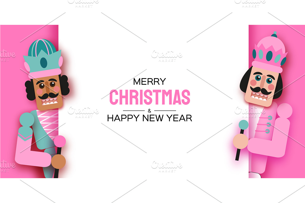 Pink Sugar Christmas Nutcracker, an Object Graphic by Masherdraws
