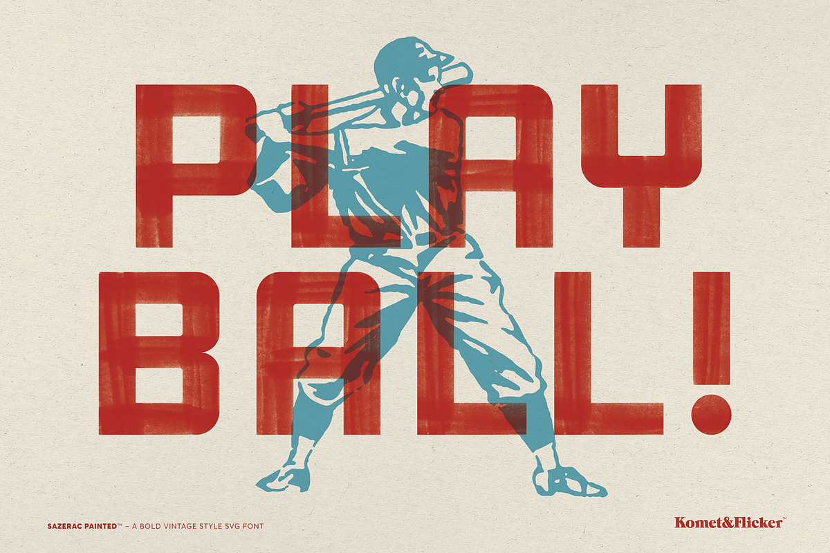 SAZERAC Painted – A Bold SVG Font, a Sans Serif Font by Komet & Flicker (Photo 2 of 15)