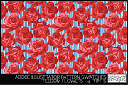 4 Freedom Flower Print Swatches, a Pattern Graphic by Pickover Designs (Thumbnail 4 of 5)