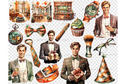 Man Birthday Clipart | Fashion Men, a Person Illustration by GlamArtZhanna (Thumbnail 5 of 5)