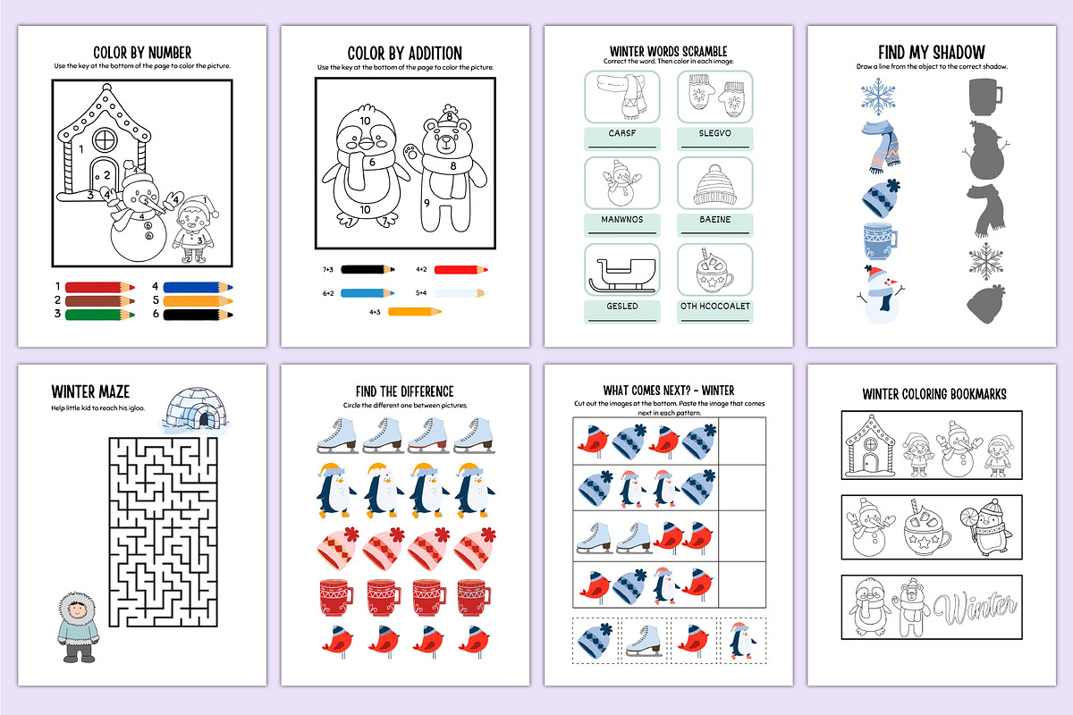 Kindergarten Winter Workbook Canva, a Stationery Template by Shumaya (Photo 3 of 6)