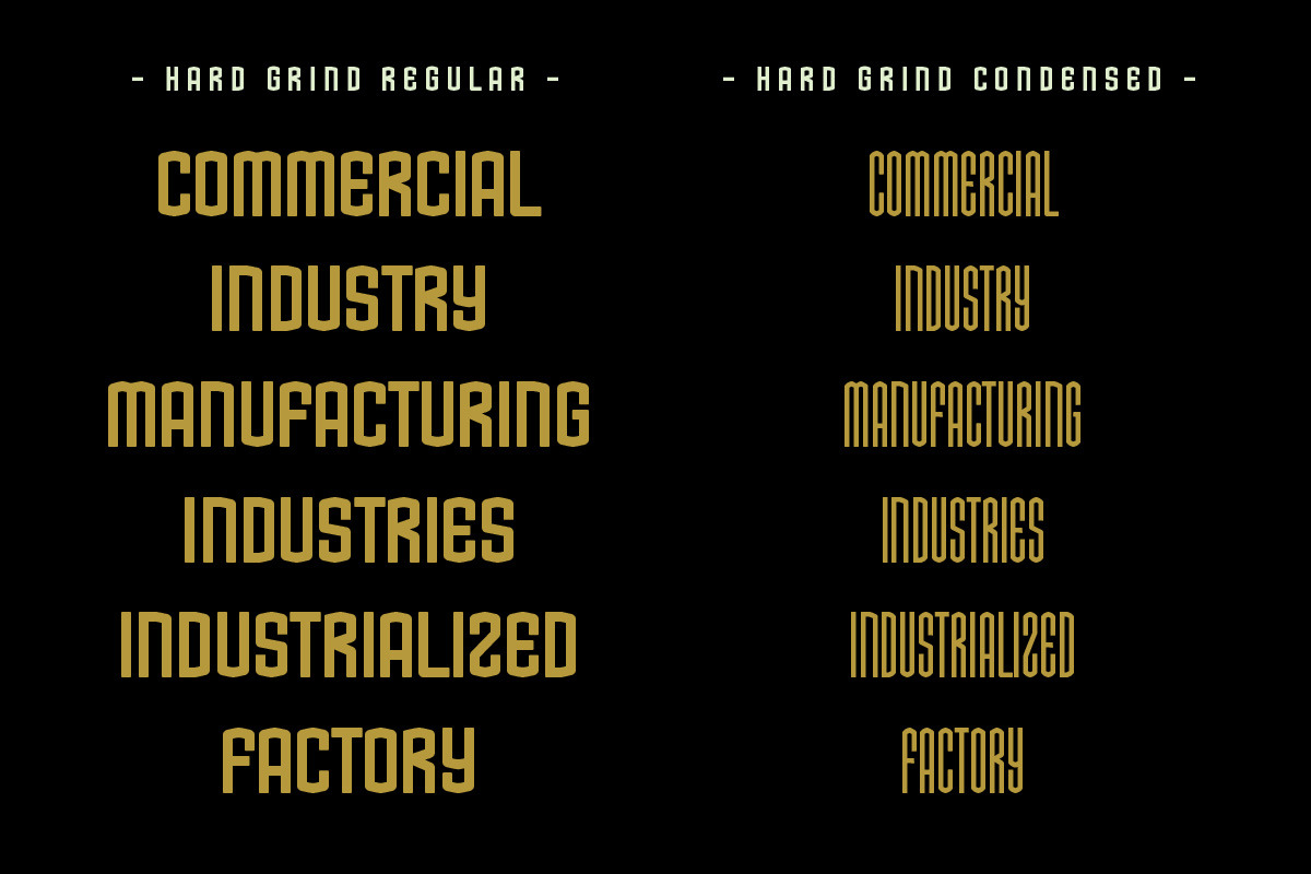Hard Grind Industrial Font Set, a Sans Serif Font by Price Foundry (Photo 11 of 15)