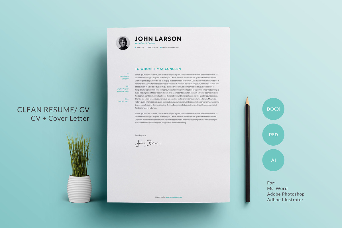 Clean Resume, a Resume Template by GraphicaShop (Photo 3 of 5)