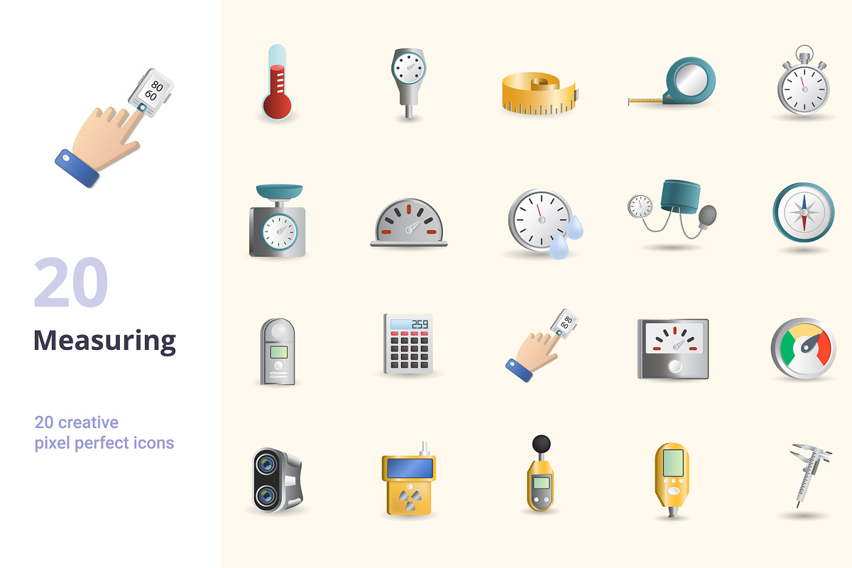 Measuring 3D Icons Set Bundle, an Object Graphic by Aimagenarium@gmail.com (Photo 1 of 21)