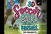 Procreate 3D Soccer Lettering Set, a Brush Add-On by AlwaysBeColoring (Thumbnail 1 of 14)