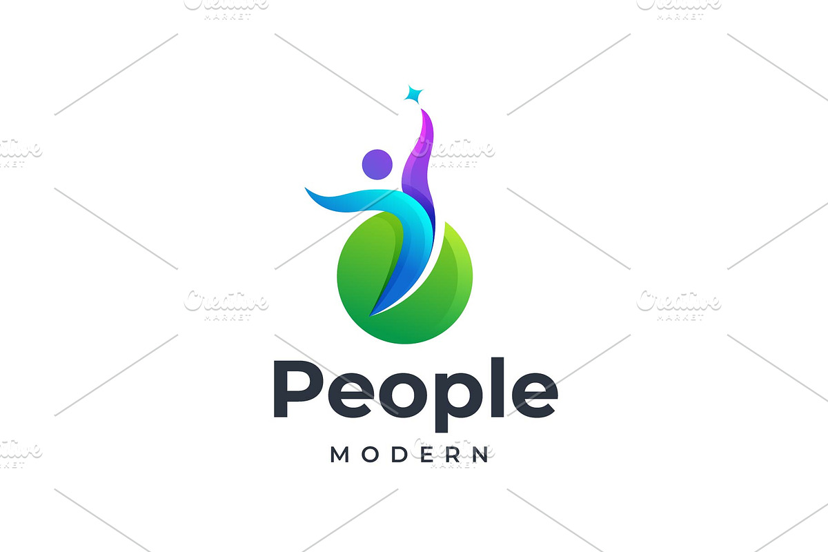 Winner People Happy Colorful Logo, a Branding & Logo Template by BlackSweet_Studio