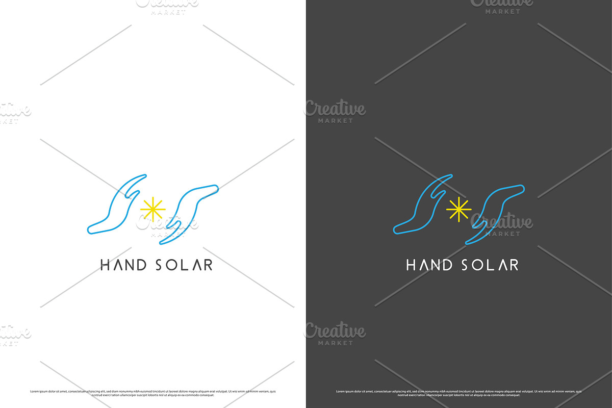 Hand Solar Logo Design Illustration, a Branding & Logo Template by Morvana Crew
