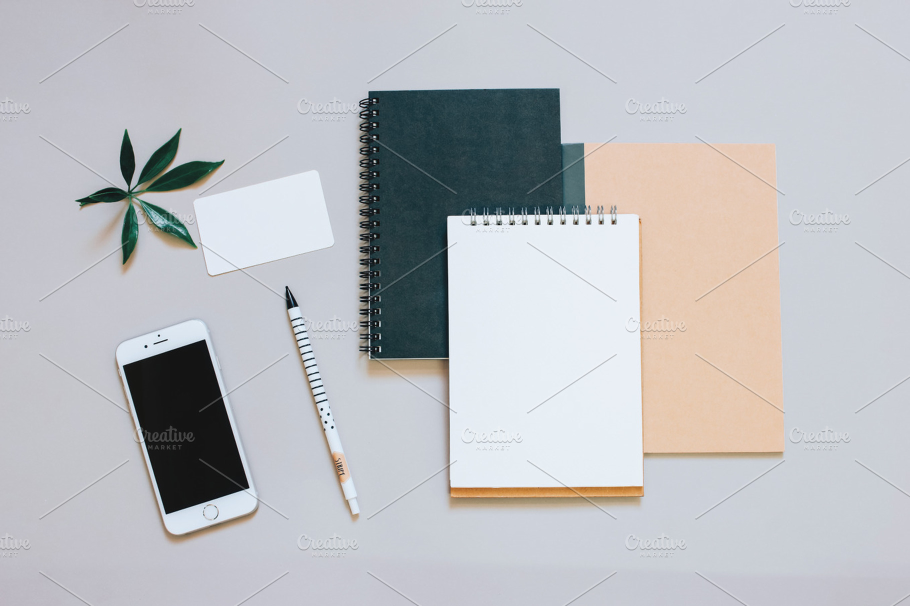Workspace flat lay stationery mockup, a Business Photo by Nuchylee Photo