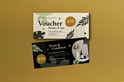 Green Boho Beauty and Spa Voucher, a Card Template by graphicook (Thumbnail 1 of 3)