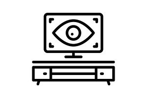 Seeing view black icon, an Outline Icon by Creative priyanka