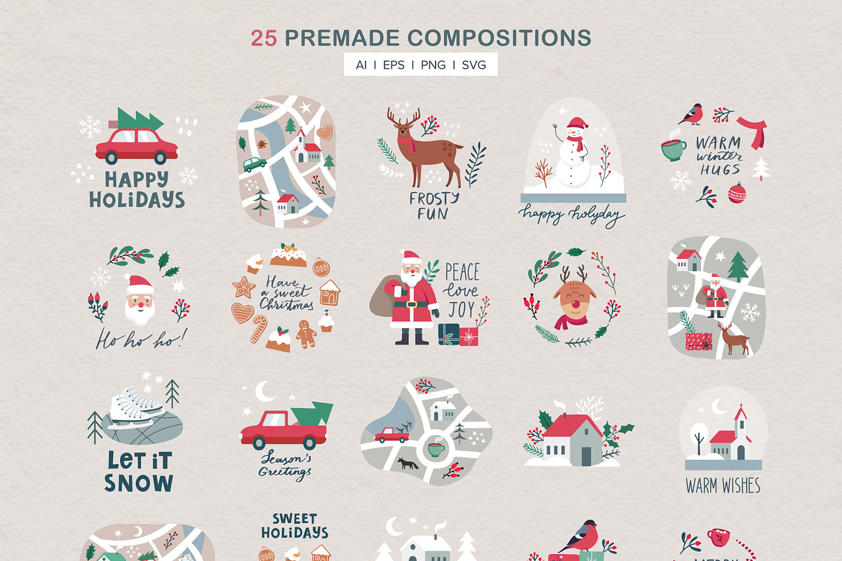 Merry Christmas Graphics, a Seasonal Illustration by mejorana (Photo 3 of 17)